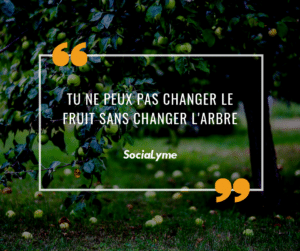 tu ne peux pas changer le fruit sans changer l'arbre