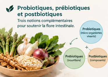 Prébiotique, Probiotiques, Post Biotiques