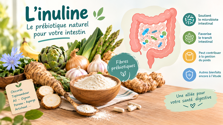 Inuline de chicorée, une fibre prébiotique pour le microbiote intestinal